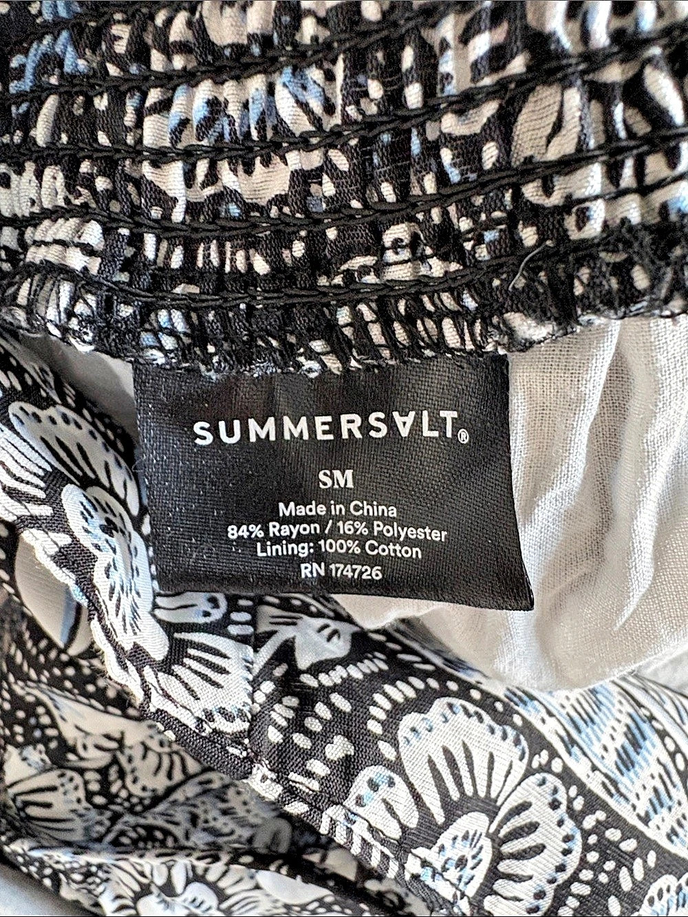 SUMMERSALT Floral Midi Dress in Black & Pink Size Small/Medium - Picture 5 of 5